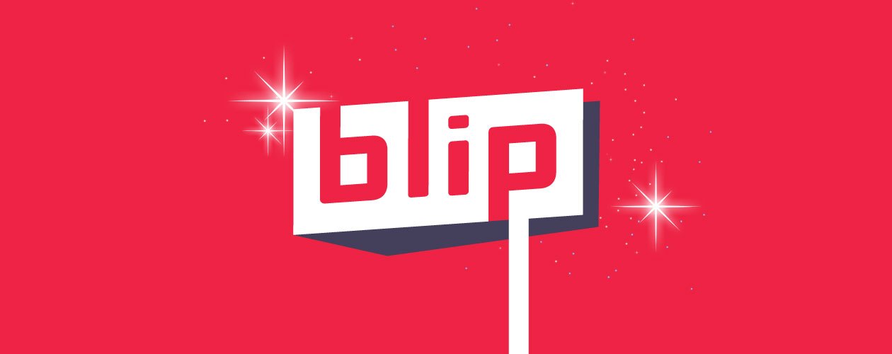 Blip logo on red background