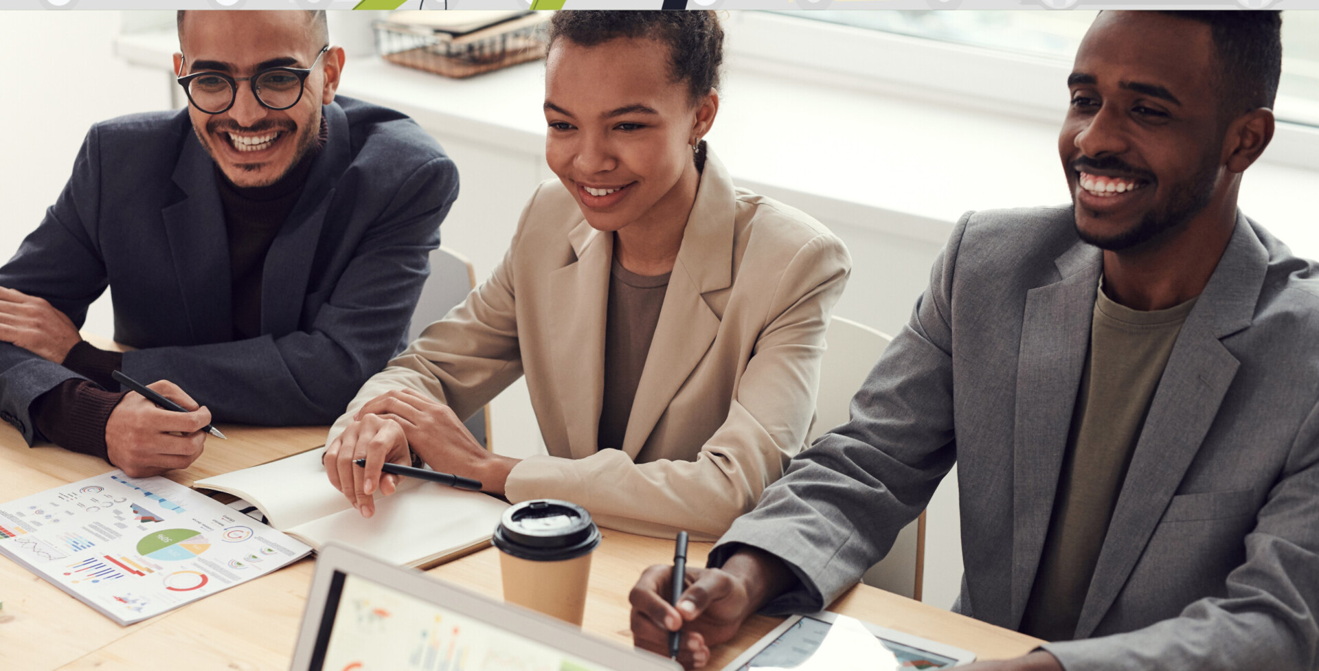 Colleagues in a business meeting at table